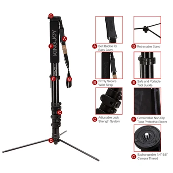 

Aluminum Flip Lock Monopod W/Legs Stand loading 15kg For Camera Video Studio CD50