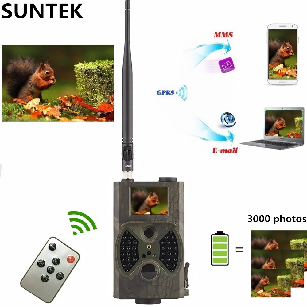 HuntingTrail Camera Cellular Mobile 2G MMS SMTP Photo Trap Night Vision Wireless Wildlife Surveillance Tracking HC300M