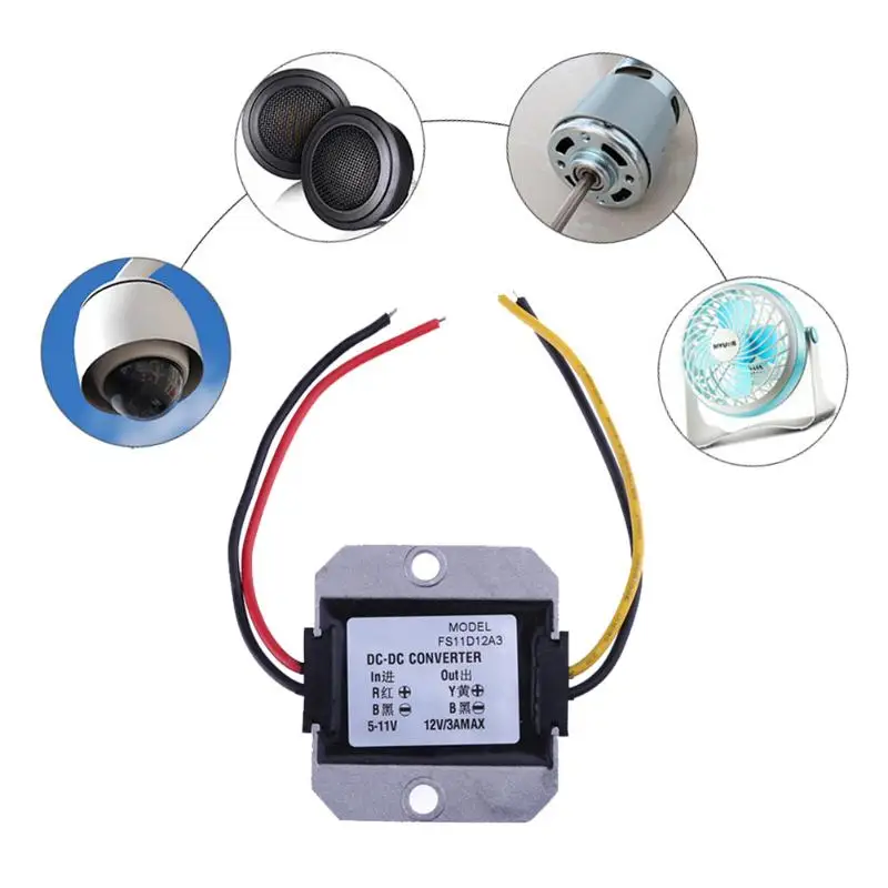 

Car Converter DC-DC 5V-11V To 12V 3A 36W Boost Buck Converter Power Converter IP67 Waterproof