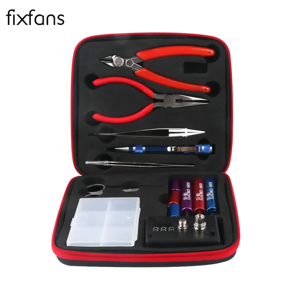 

Vape Tool Kit Bag Coil Jig Cutter Pliers Tweezers PE Box for E-cigarette RDA Atomizer Rebuilding Master DIY Tools Kit
