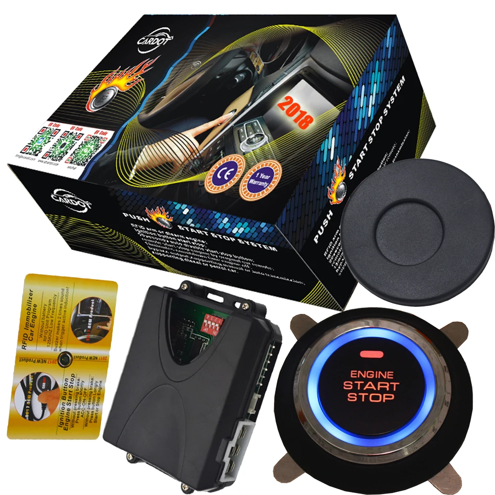 

automobile invisible security alarm system with engine start stop button and waterproof rfid wrist band push start stop engine