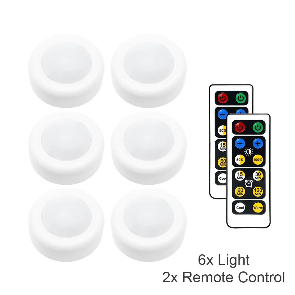 Светодиодный светильник для шкафа, беспроводной портативный пульт дистанционного управления с питанием от батареи, светодиодный светильник для шкафа, лестницы, коридора, светильник ing - Цвет: 6x Light