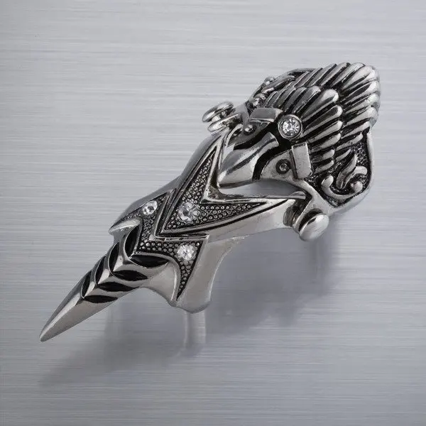 Free Shipping Men's Rings Gothic Rings Punk Pewter Tribal Finger Armor