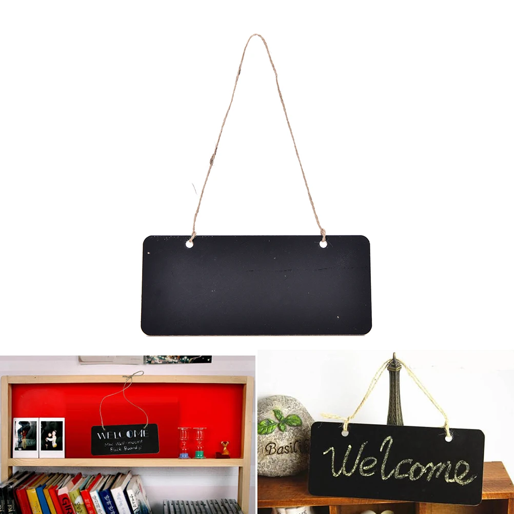 1PCS Mini Blackboard Chalkboard Wooden Message Sign With Hang String