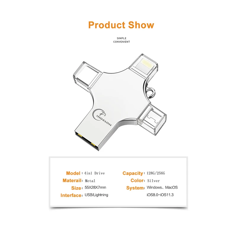 Usb флеш-накопитель Ingelon, 16 ГБ, 32 ГБ, 64 ГБ, 128 ГБ, флеш-накопитель, USB-C, Тип C, зашифрованный, usb Ankh Cross, DJMusic, металлический usb флеш-накопитель для iphone