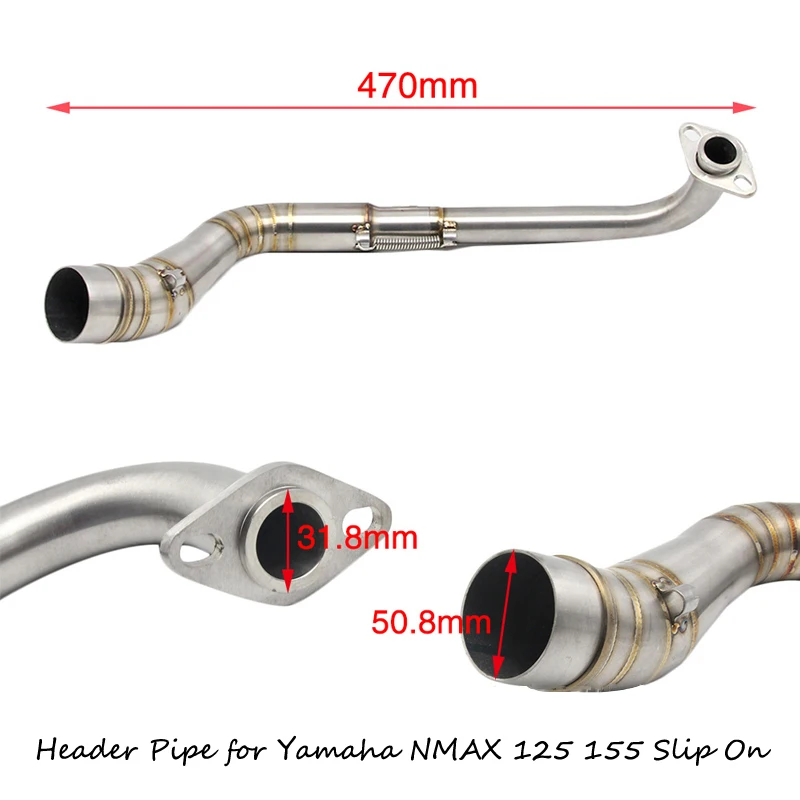 Для Yamaha slip on NMAX 125 155 SMAX 155 XMAX 300 TMAX 500 530 выхлопная труба мотоцикла из нержавеющей стали коллекторная труба 50,8 мм