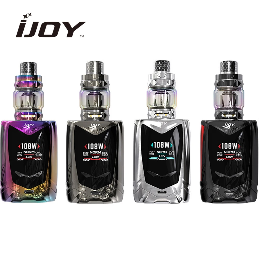 

Electronic Cigarette Kit Original Ijoy Avenger Baby Box Mod 108W with Diamond Baby Atomizer 4ml 20350 2800mAh Batteries