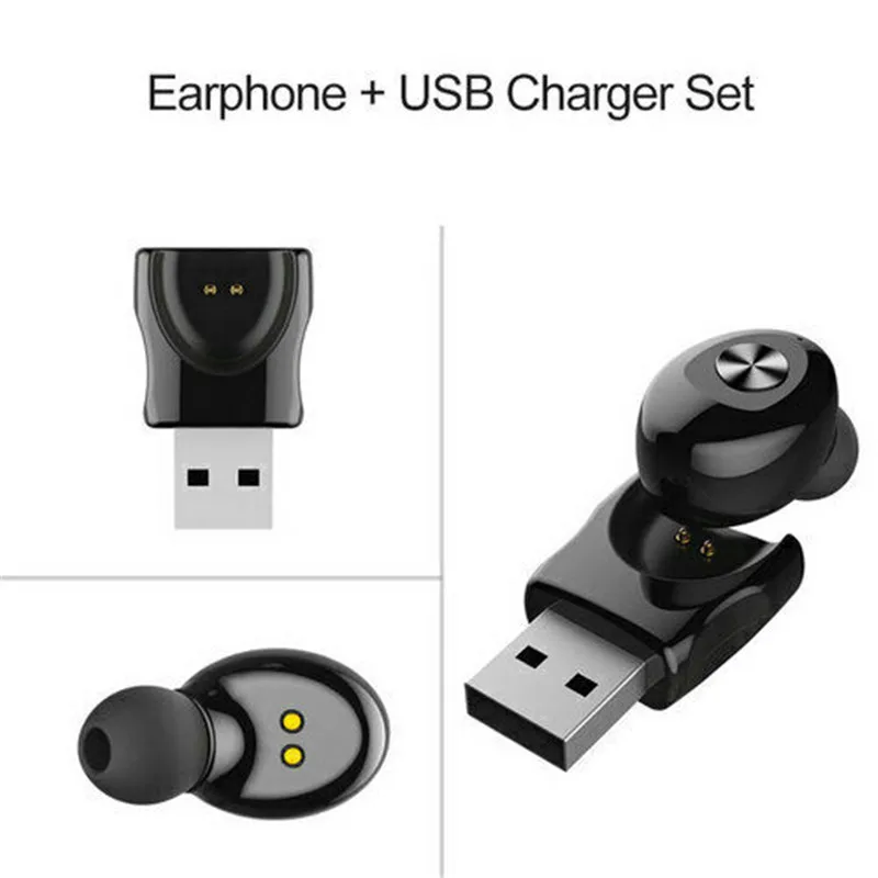 USB Mini Wireless Bluetooth 5.0 Earbud In-Ear Stereo Portable Rechargeble Earphones Compatible Universal Mobile Phone