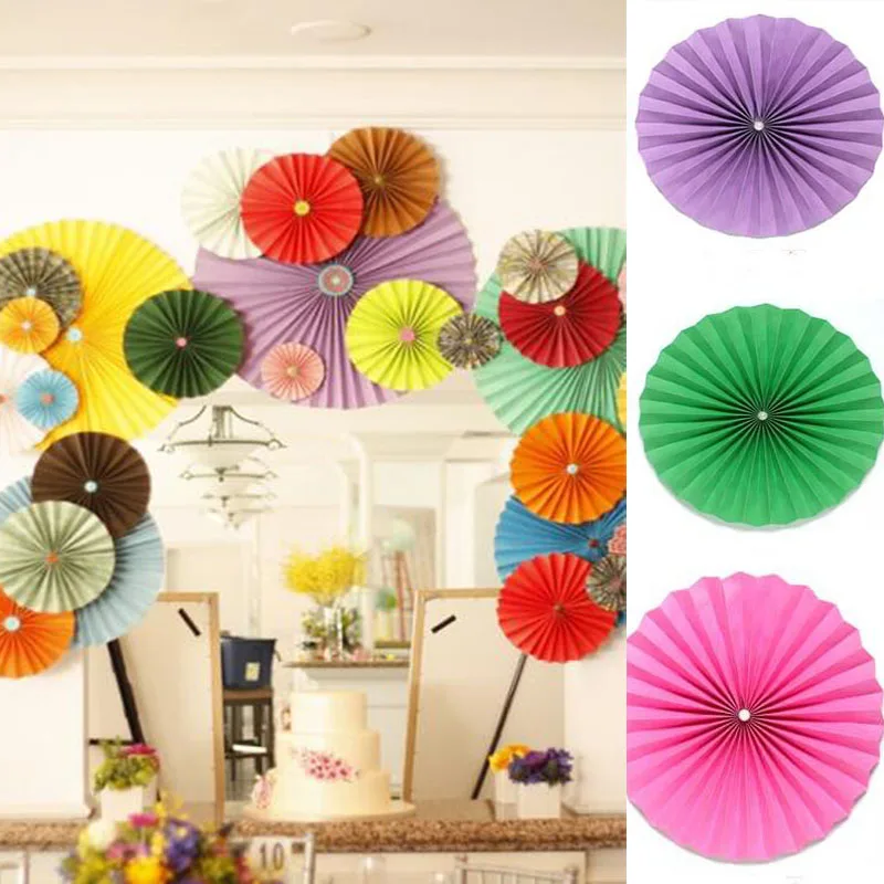 35cm 14 inch Artificial pearl Tissue Paper fans Flowers balls lanterns Party Decor Craft For