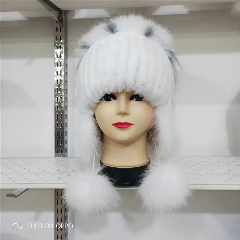 

2019 new otter rabbit fur fur lady Hat is thickened to cover ears fox fur winter warm hat manufacturer wholesale mink fur Hat
