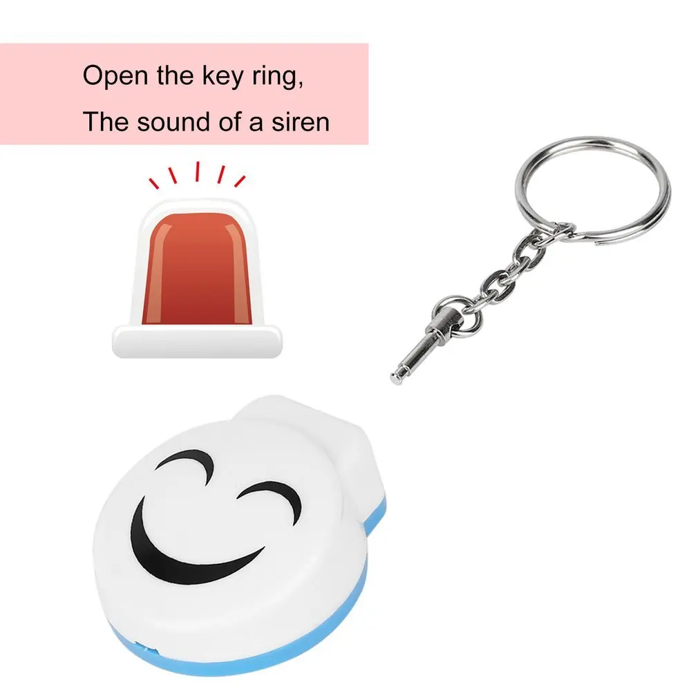 

Smile Face Alarm Personal Electronic Panic Alarm Anti-Rape Anti-Attack Alarm Sensor Security Siren Keychain 120dB dropshipping