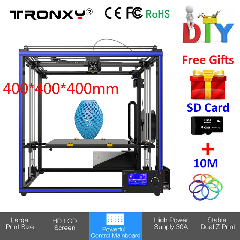 

Upgrade Tronxy X5S Large 3D Printer kit i3 Printing plus Size 400*400*400mm Double Z Axis Design High Precision 3d printer diy