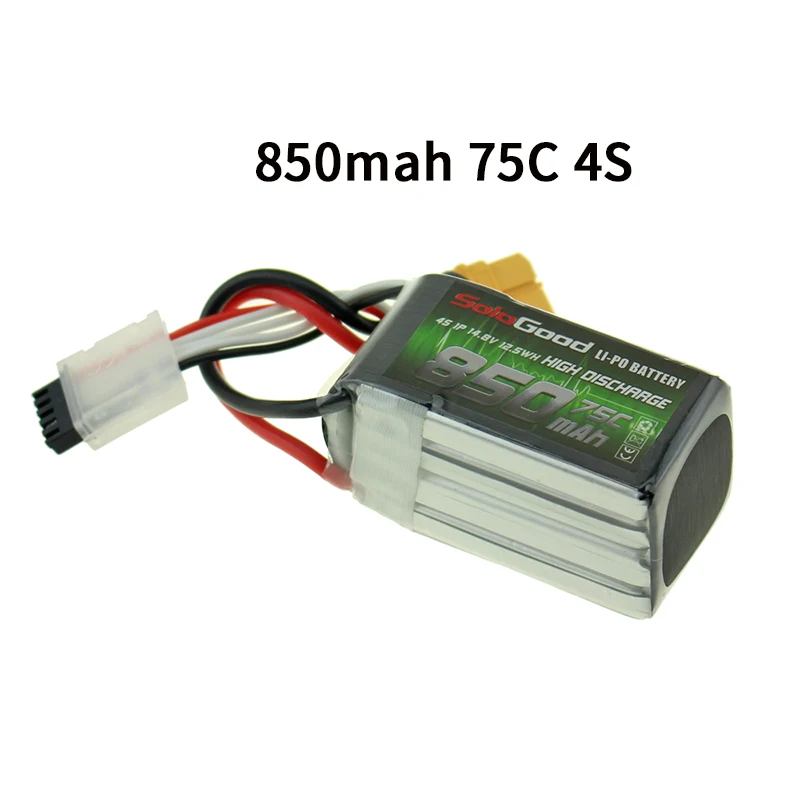 Sologood Lipo Батарея 2S 3S 4S 7,4 V 11,1 V 14,8 V 550 мА/ч, 850 мА/ч, 75C Перезаряжаемые с XT30 XT60H XT60 разъем для гоночного дрона игрушки - Цвет: 850mah 75C 4S