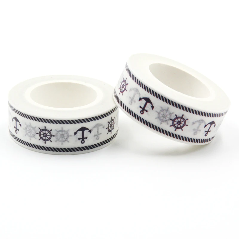 

1 PCS Rudder & Anchor Sailor Decor Patterned Diy Japanese Washi Tape Scrapbooking Decorative Masking Tape