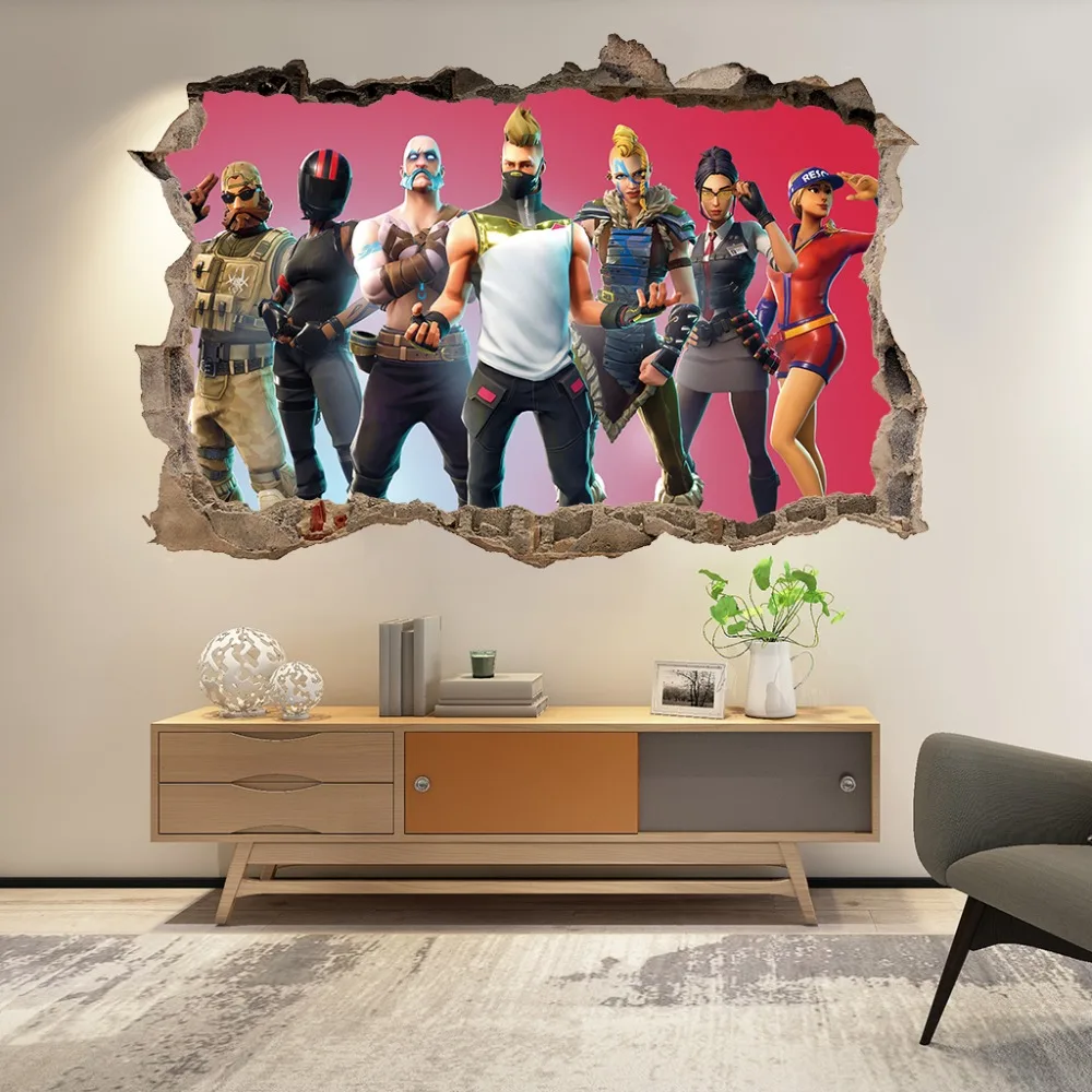 

3D fake window game wall stickers home decor removable kids room cartoon wall decals