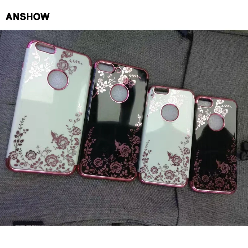 

Luxury Flower Metallic Soft TPU Case For Iphone XS MAX XR X 8 7 Plus 6 6S Plating Butterfly Silicone Gel Ring Cover Skin 100PCS