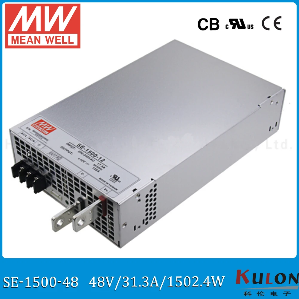 

MEAN WELL SE-1500 1500W Power Supply AC 220V to DC 48V PSU 5V/300A 12V/125A 15V/100A 24V/62.5A 27V/55.6A 48V/31.3A