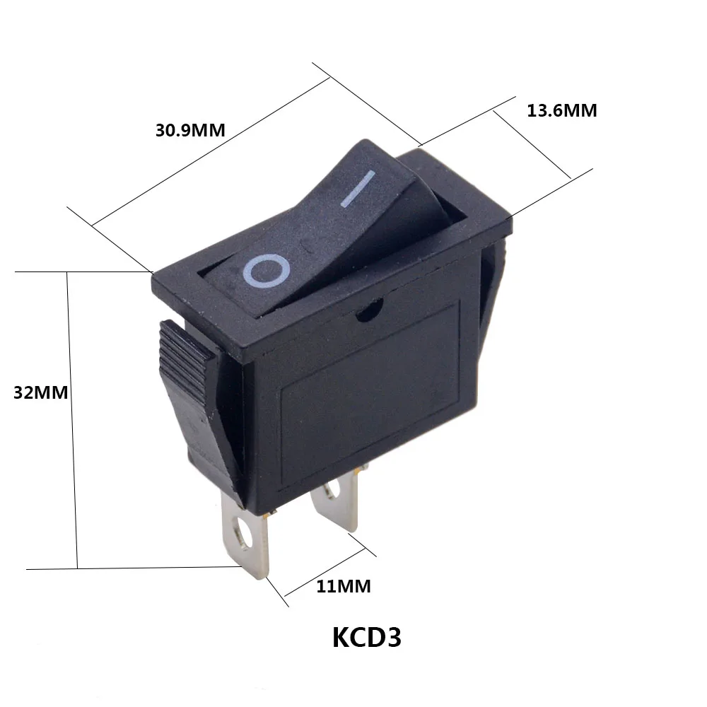 5 шт./лот SPST 2/3/4/6PIN на включение/выключение Круглый/квадратный лодка кулисный переключатель автомобиль приборной панели грузовик на колесах ATV дома KCD - Цвет: KCD3 2P