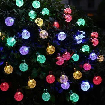 

20leds 30leds 50leds Solar led String Lights Outdoor Waterproof Crystal Ball Garden Christmas Party Festival Decorative Lighting