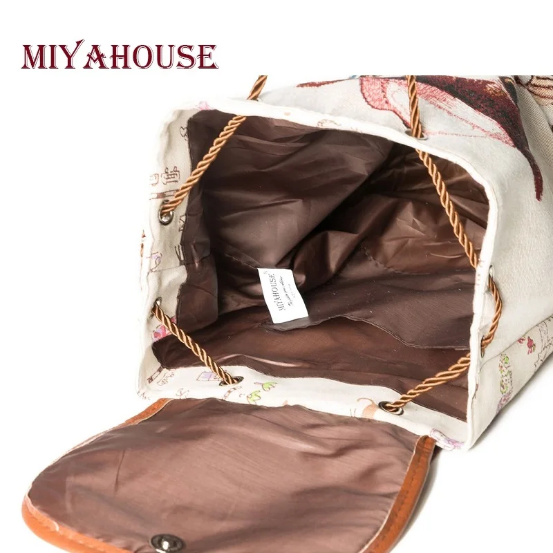 Женский холщовый рюкзак Miyahouse с принтом кошек для девочек подростков модные