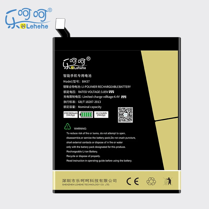 

New Original LEHEHE BM37 Battery for Xiaomi Mi 5S Plus 3.85V 3800mAh High Quality Replacement Bateria with Tools Gifts