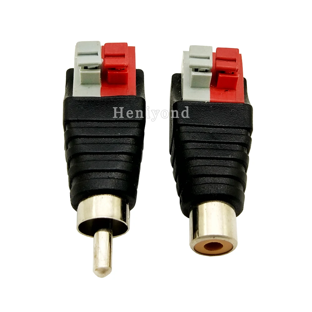 10 пар Phono RCA штекер для AV без винта с нажимным креплением типа разъема видео Balun
