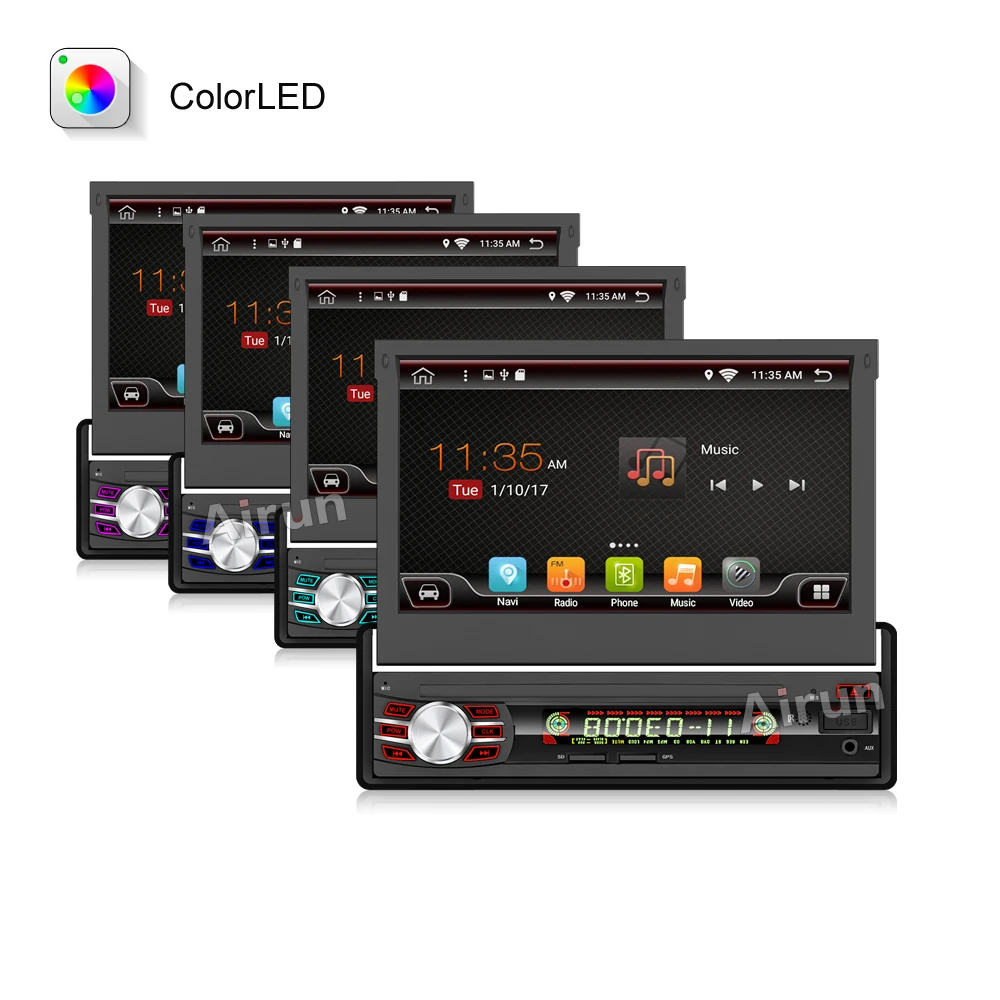 Top 7" Quad Core Android 6.0 1024*600 Single One 1 Din Car Stereo Audio Autoradio Head Unit Headunit Autoradio Bluetooth Handsfree 4