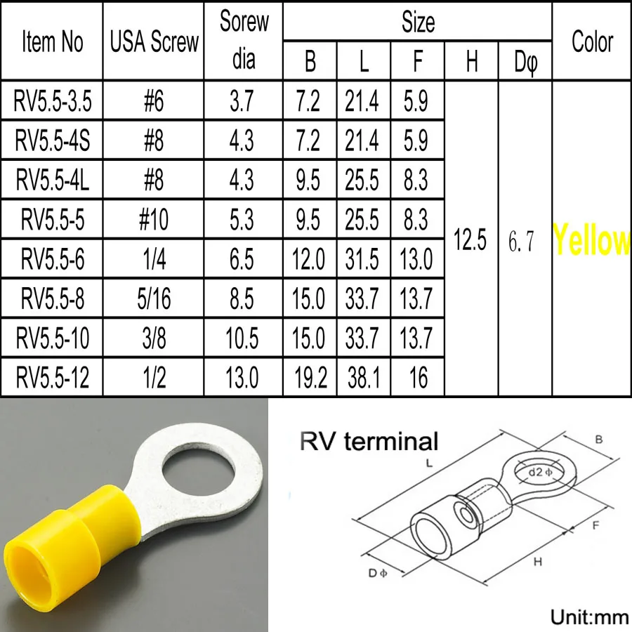 RV terminal yellow