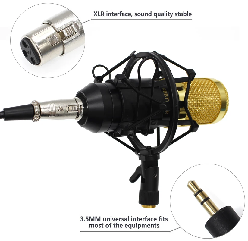 BM800 Mikrofon конденсаторный микрофон Профессиональное аудио студия Запись микрофон для радио Braodcasting пение BM 800