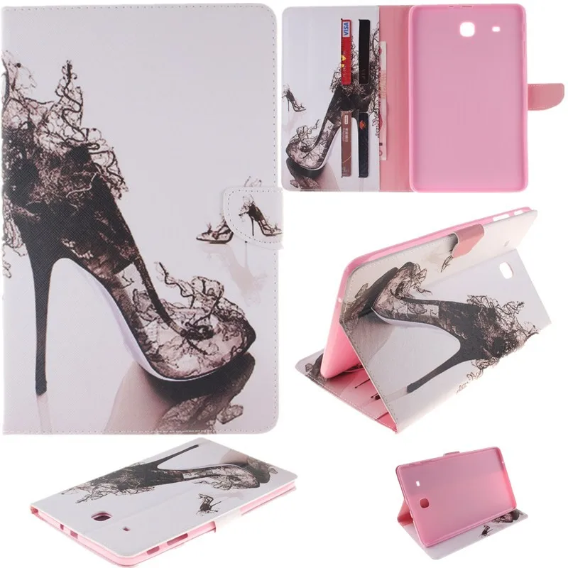Inside Painted Flower Wallet Case For Samsung Galaxy Tab E 9.6 T560T561SM-T560 PU Leatehr Flip Tablet Cover 9.7 Inch Stand  (20)
