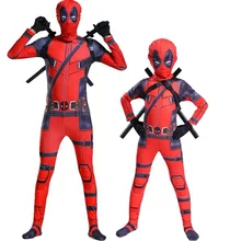 Костюм супергероя, Мстители, Дэдпул, для детей, для взрослых, полный костюм зентай, костюмы на Хэллоуин, Детский карнавальный костюм из спандекса для мальчиков