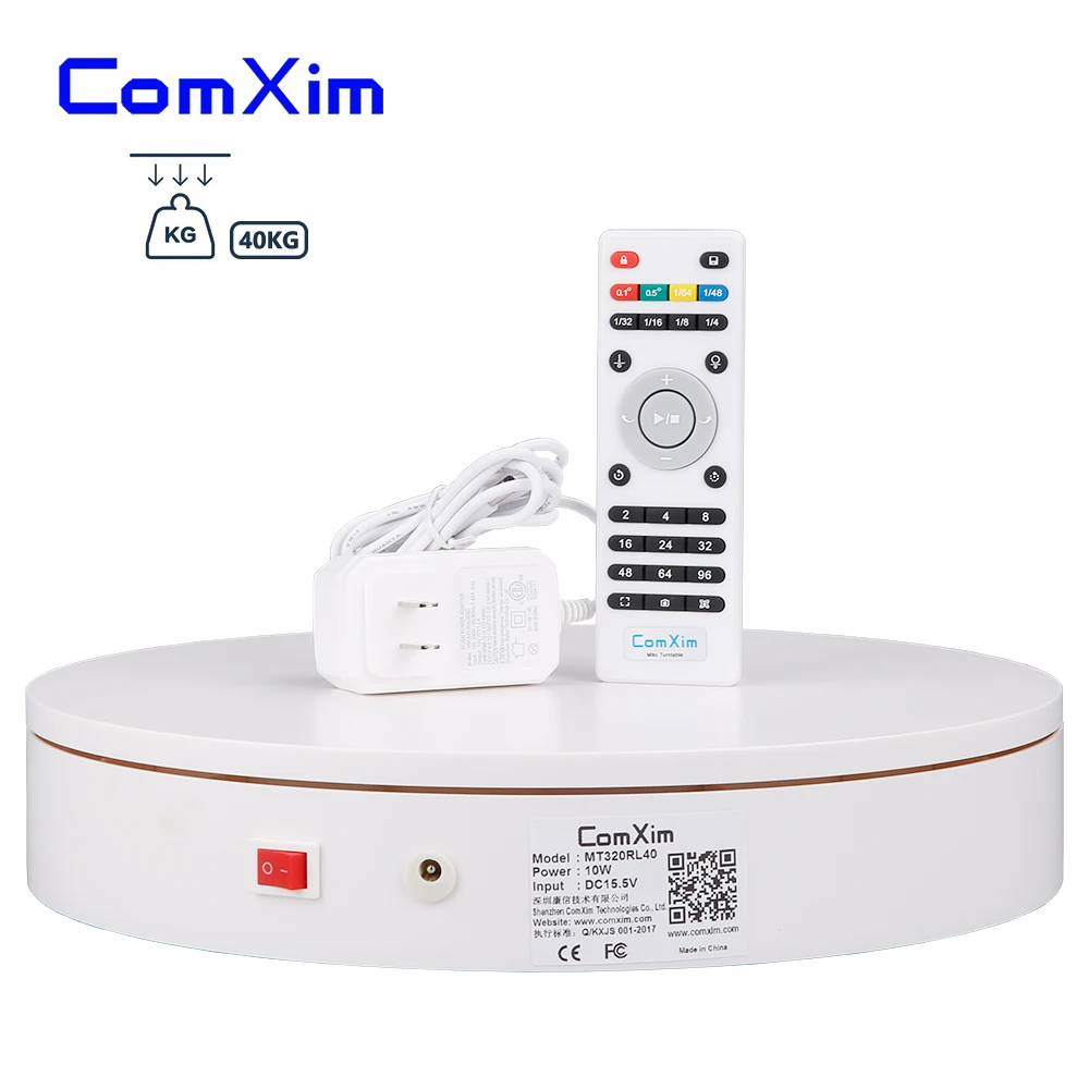 

ComXim 32cm 12.6in Remote Control Rotating Electric Photography Turntable,Display Stand,