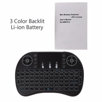 

Rechargeable 3 Backlits 2.4GHz Wireless i8 Keyboard Touchpad Fly Air Mouse
