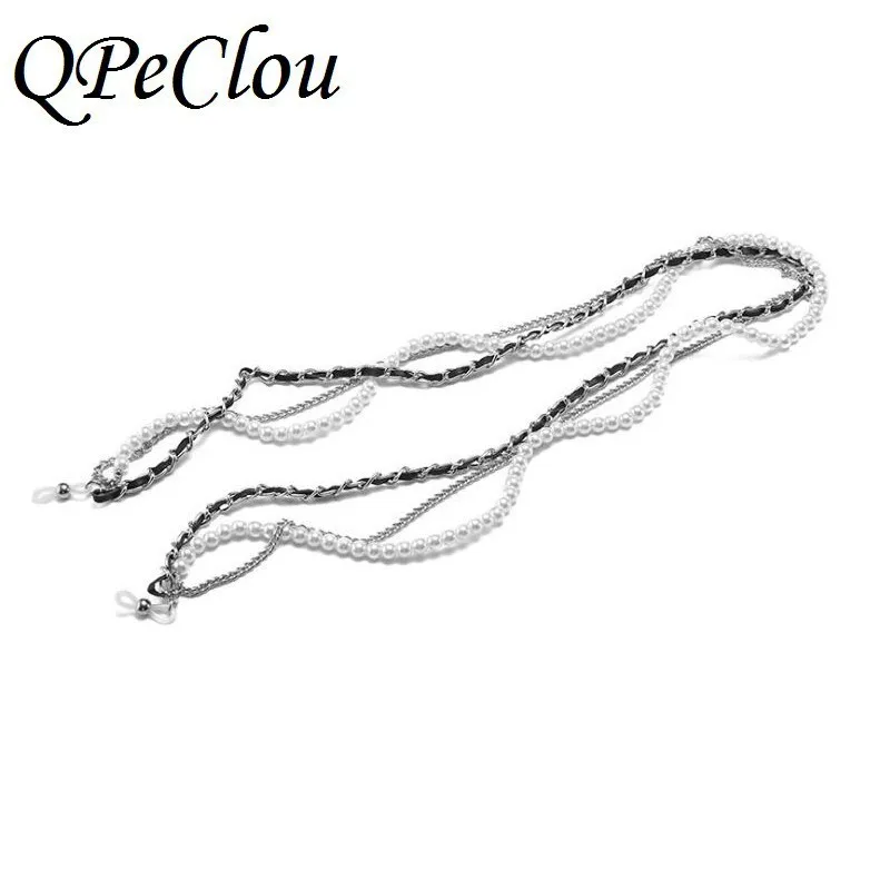 QPeClou Новая роскошная жемчужная цепочка для очков для женщин модная металлическая цепочка для солнцезащитных очков