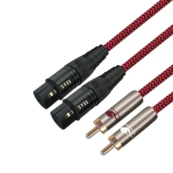 

Dual XLR Female to Dual RCA Audiphile Audio Cable Subwoofer From Mixing Consoles Microphones To Recorders Amplifiers 2 RCA 2 XLR