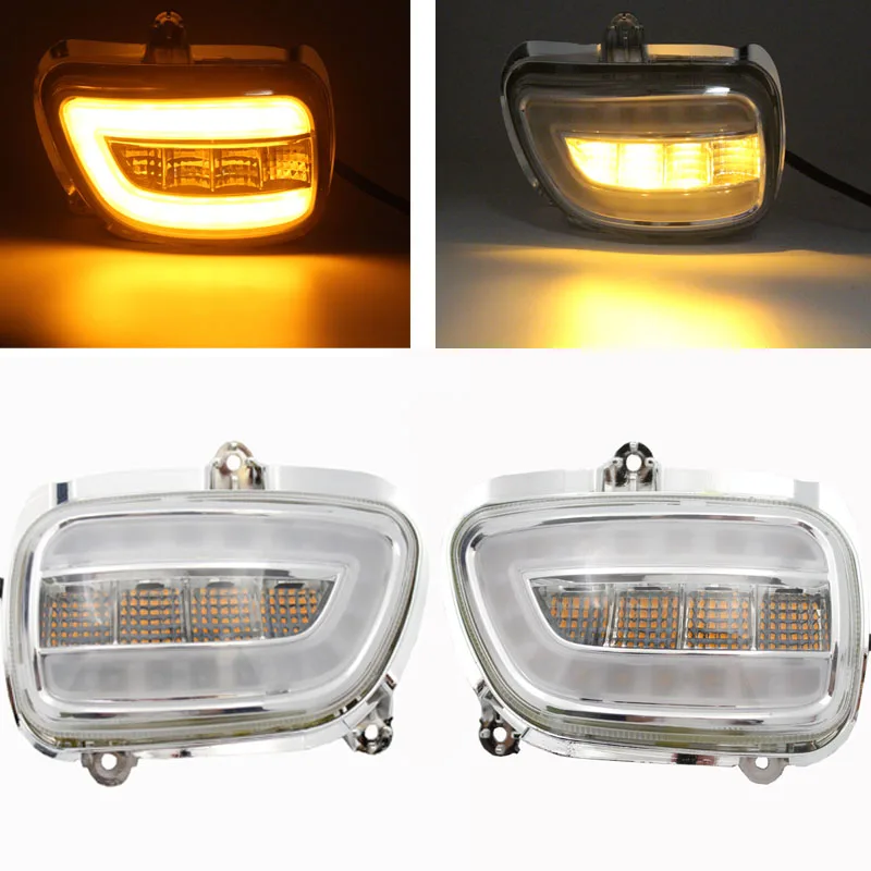 ABS Smoked Front Turn Signal Lights Bulb For Honda Goldwing GL1800 2001-2017 02