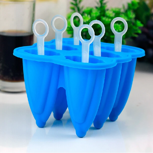 Ornament DIY Silicone Ice Cream Tray Pop Maker Mold Freezer Ice Popsicle Mould Cup Set 6set/lot