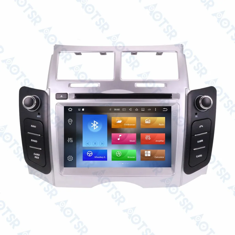 Excellent Android 8.1 4Core RAM 2GB ROM 16GB Car Stereo Screen Radio For Toyota Yaris 2005-2011 Car CD DVD Player GPS Navigation DE stock 16