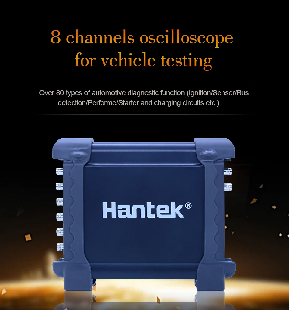 Hantek 8 каналов автомобильный осциллограф с 80 Тип зажигания/датчик/автобус обнаружения/перфоратор/стартер функция 1008B 1008C