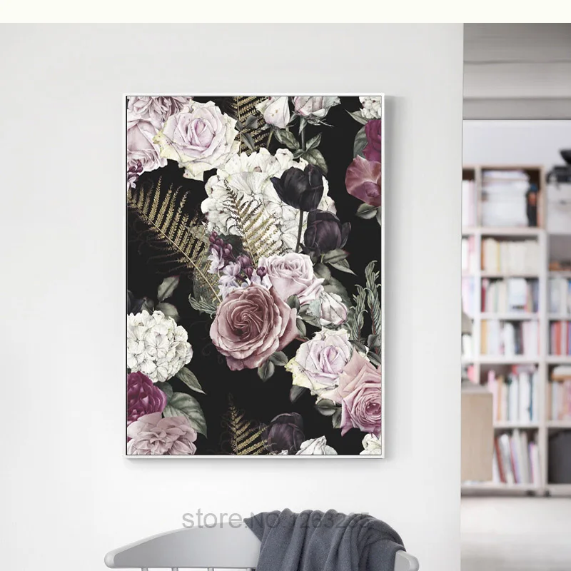 

Classic Rose Nordic Poster Cuadros Decoracion Home Decor Flower Wall Art Canvas Painting Vintage Posters And Prints Unframed