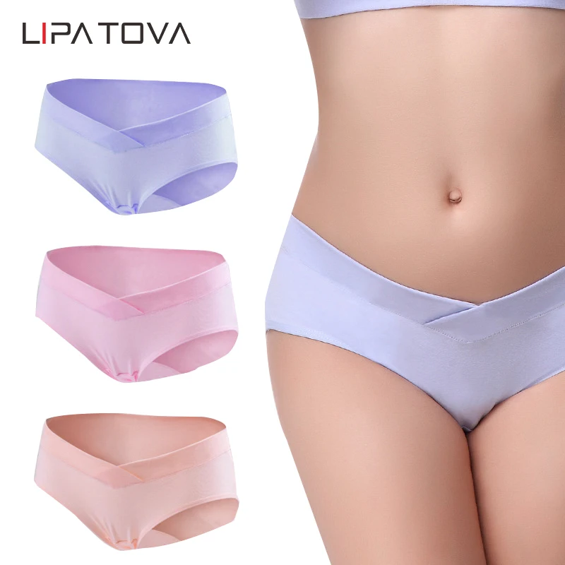 

3 Pcs/Lot Cotton Pregnancy & Maternity Underwear U-Shaped Low Waist Women Clothing Pregnant Underwear Briefs Maternity Panties