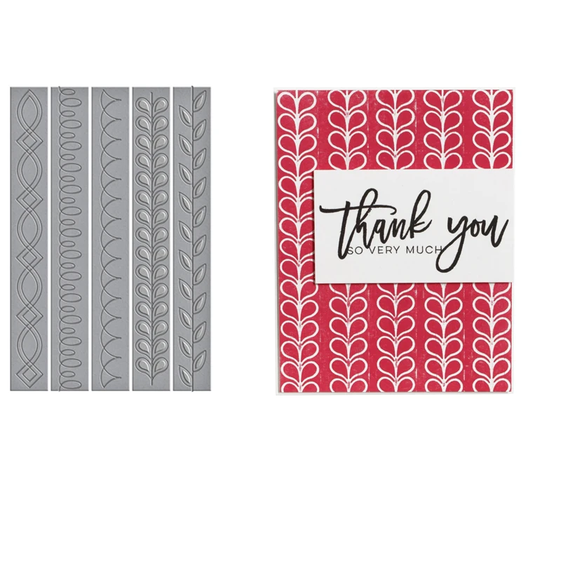 

5PCS Lace Edge Waves Pattern Metal Cutting Dies Stencil For Scrapbooking Album Embossing DIY Handcraft Template Decorative Model
