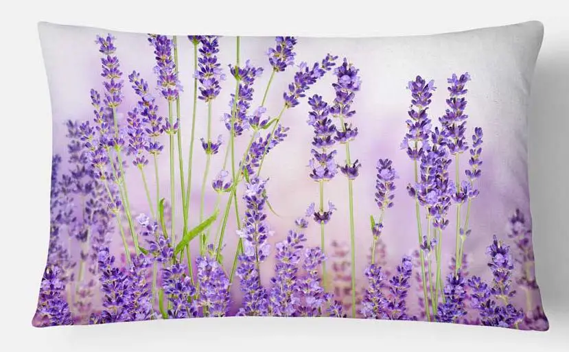 Наволочка для подушки с изображением растений лаванды фиолетовые цветы украшение сада мягкий плюшевый квадратный чехол для подушки подголовник для дома - Цвет: A14