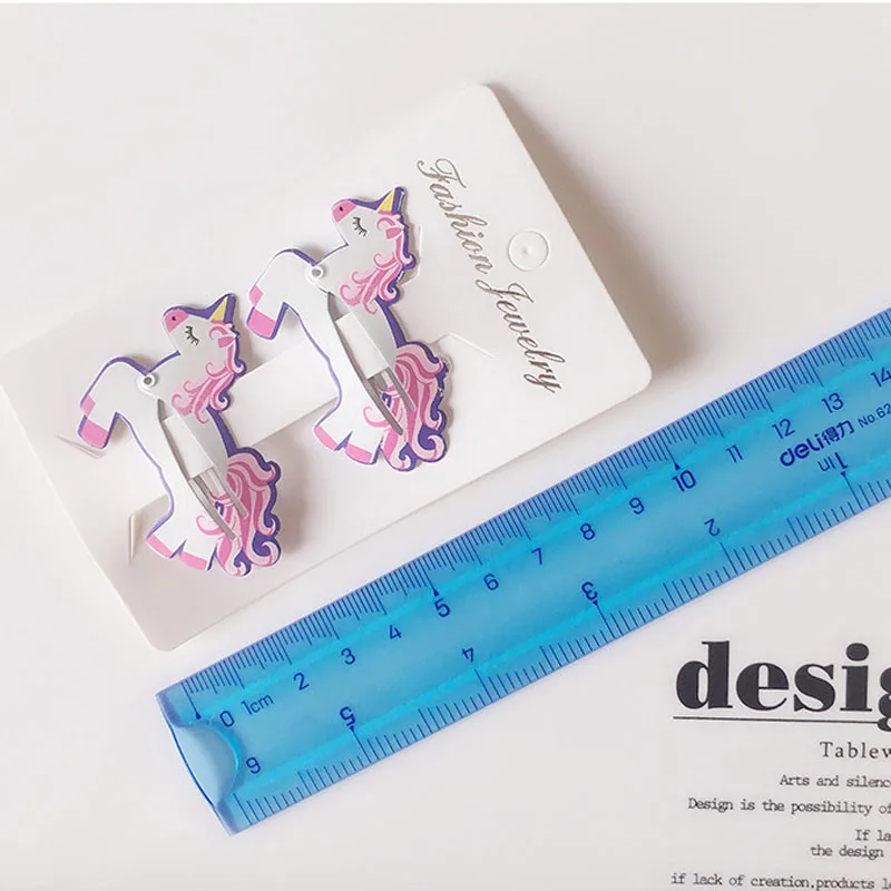2PCS Children New Hair Clips Cute Flamingo Pineapple Fruit Safety Barrettes BB Clip Little Girls Gifts Kids Hair Accessories