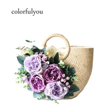 Соломенные сумки для женщин Роскошные цветы ручной работы плетеная Пляжная Сумка Женская дорожная сумка для отпуска женские сумки Bolsa Feminia