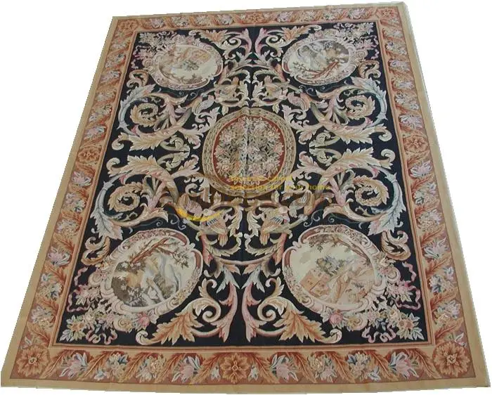 Handmade Carpet Home Decoration Carpet Square Rug Aubusson Carpet Wool