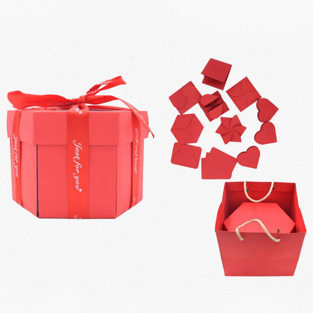 Взрыв Подарочная коробка скрапбук DIY Фотоальбом коробка помолвка День Святого Валентина юбилей подарки