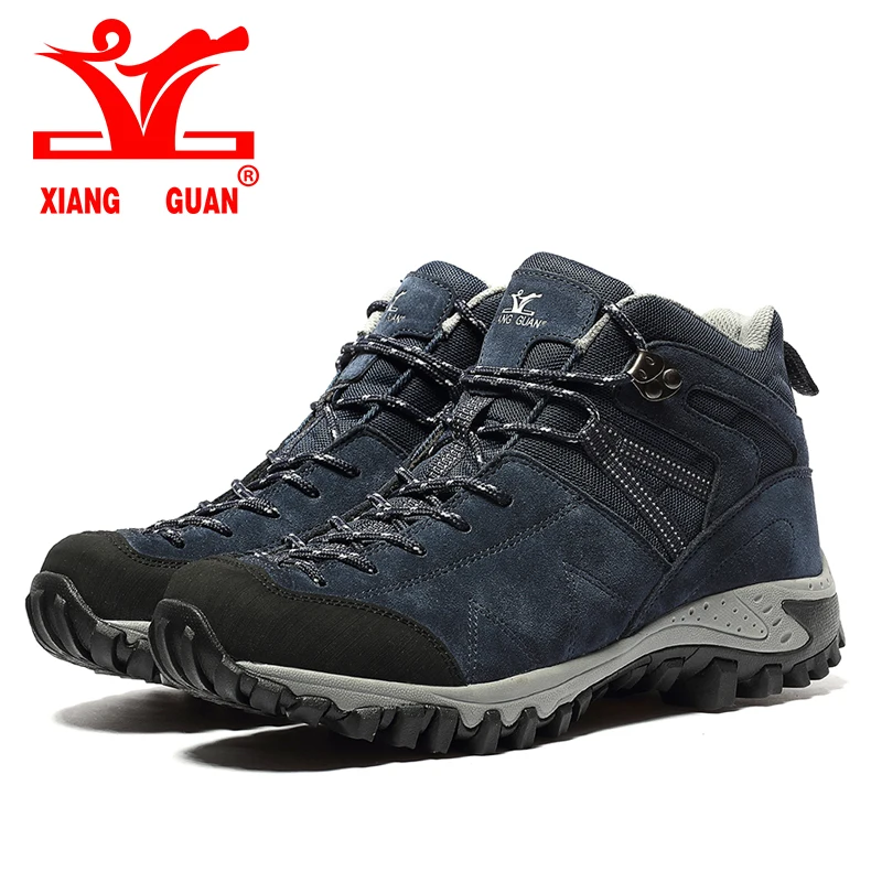 XIANGGUAN 2017 Man Outdoor Hiking Climbing Shoes Damping Breathable Blue Tactical Boots Protect Ankle Sneaker Men Sport Shoes