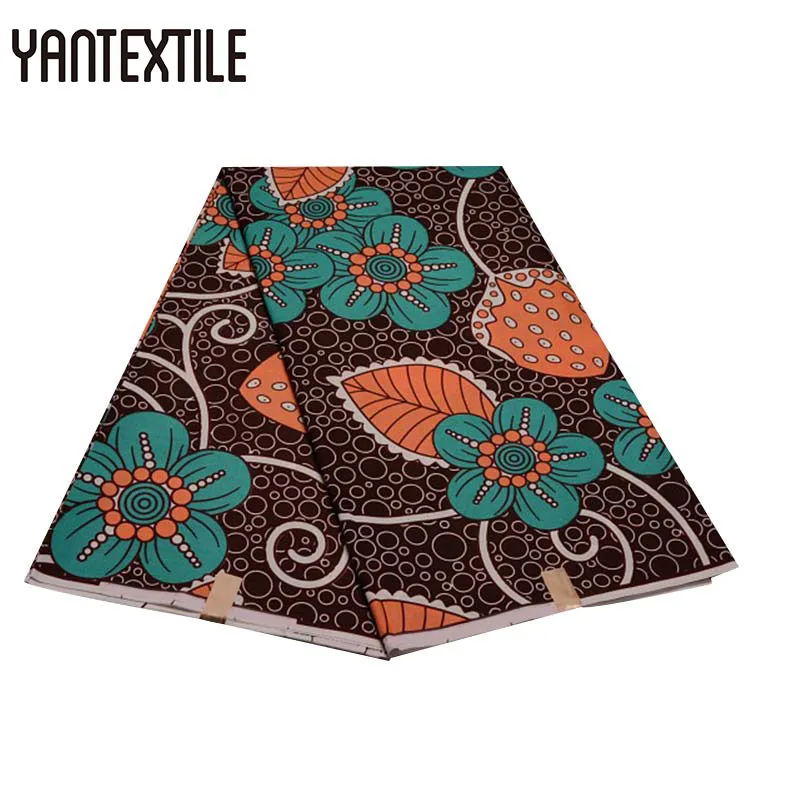 

YANTEXTILE New 2019 Ankara African Wax Print Fabric 6 Yards Fashion Veritable Wax Tissu Africain Batik Fabric For Wedding Dress