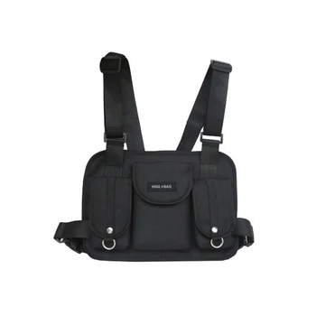 

Hot Unisex backpack tactical network red eating chicken with secondary A vest hip hop machine chest bag tide bag running bag